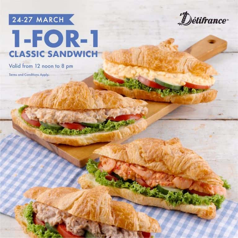 Delifrance: Enjoy 1 for 1 on classic sandwiches - 1
