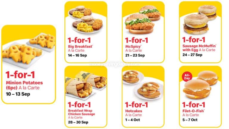 McDonald’s 1 for 1 Deals: 10 Sep to 7 Oct - 1